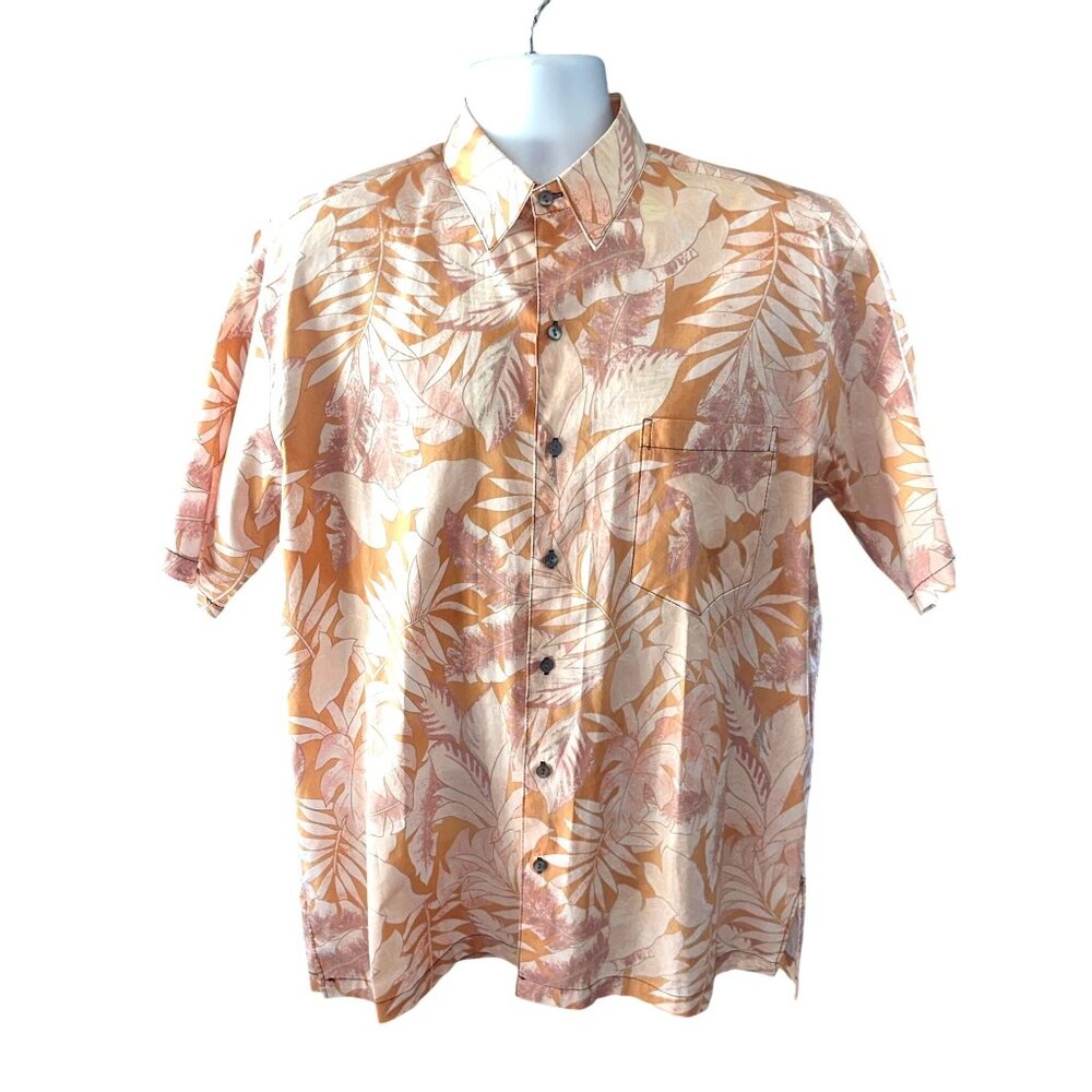 CCC Mens Tropical Floral Short Sleeve Button Up Shirt Size Large